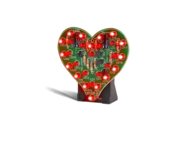 Flashing LED sweetheart soldering kit