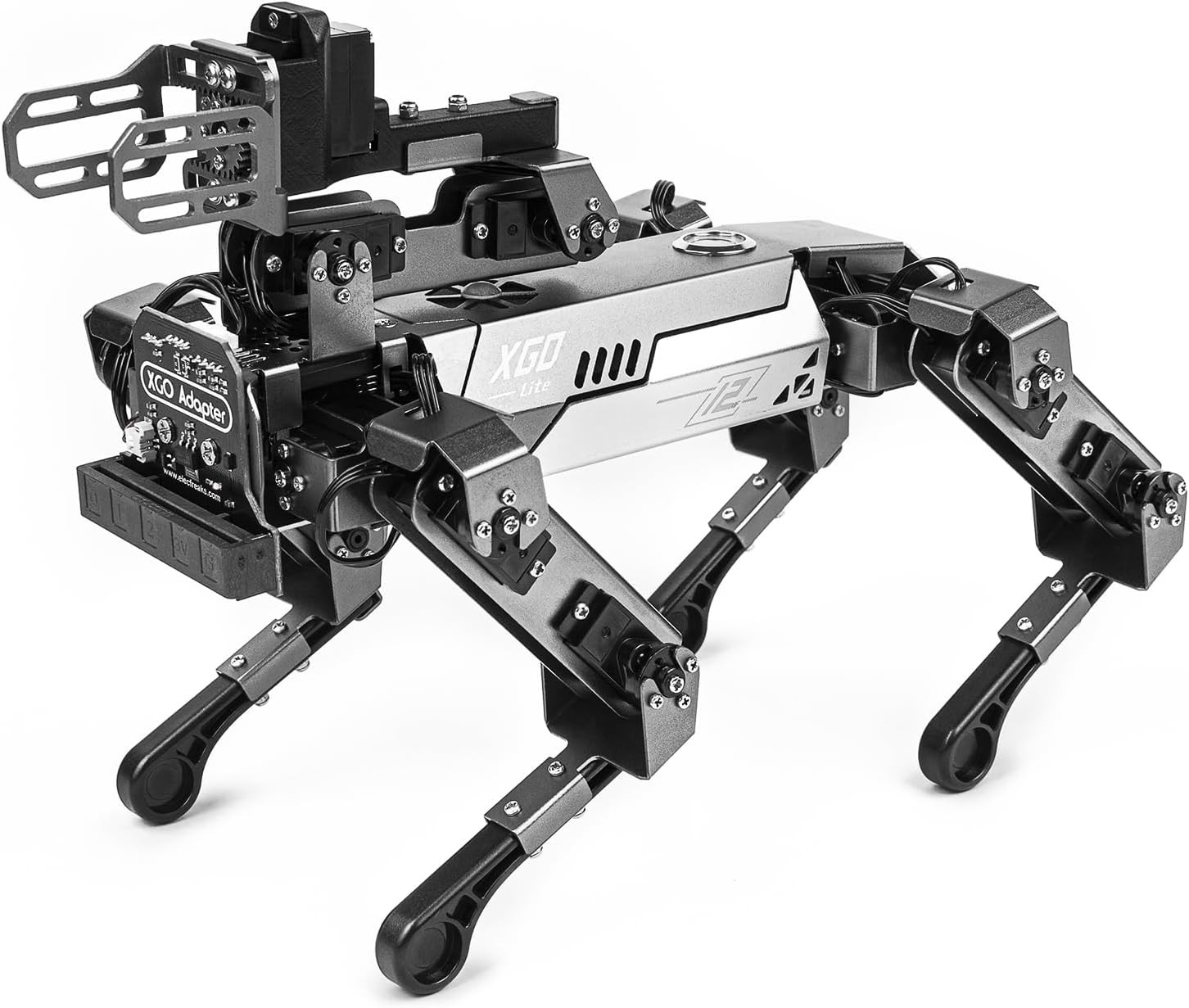ELECFREAKS microbit 로봇 Xgo V2 키트, 15개 분리형 조인트 DIY 프로그래밍 가능 풀 메탈 바이오닉 로봇 키트, 오픈 소스 하드웨어용 STEM 교육 프로젝트(Micro:bit 없음)