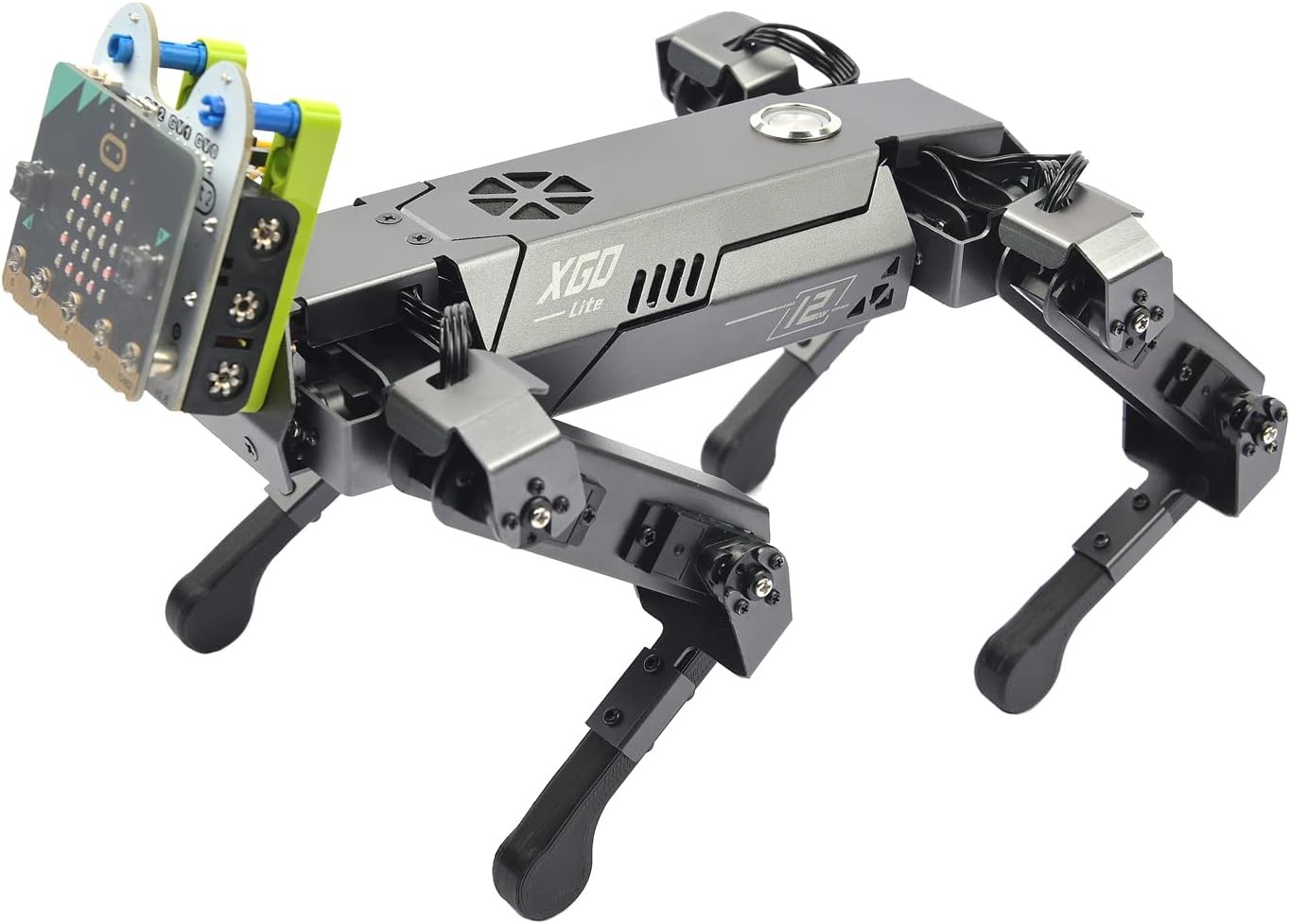 ELECFREAKS microbit 로봇 Xgo 키트, 12개 분리형 조인트 DIY 프로그래밍 가능 풀 메탈 바이오닉 로봇 키트, 오픈 소스 하드웨어용 STEM 교육 프로젝트(Micro:bit 없음)