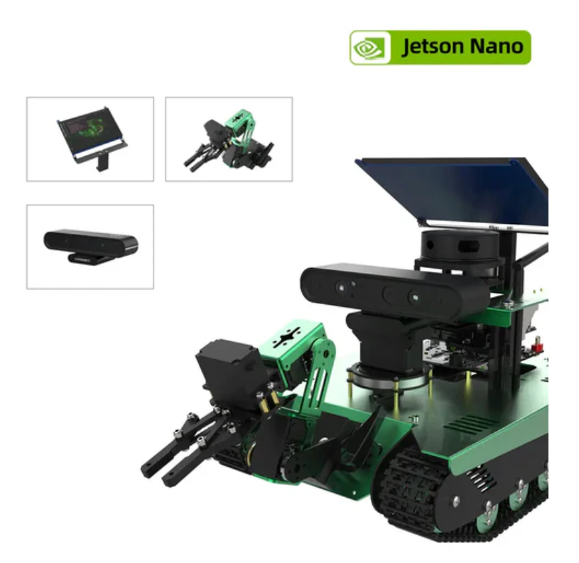 심도 카메라, 레이더, 로봇 팔 및 7인치 터치스크린을 갖춘 Jetson NANO 4GB용 Yahboom Transbot ROS AI 로봇(Jetson NANO SUB 보드는 포함되지 않음)